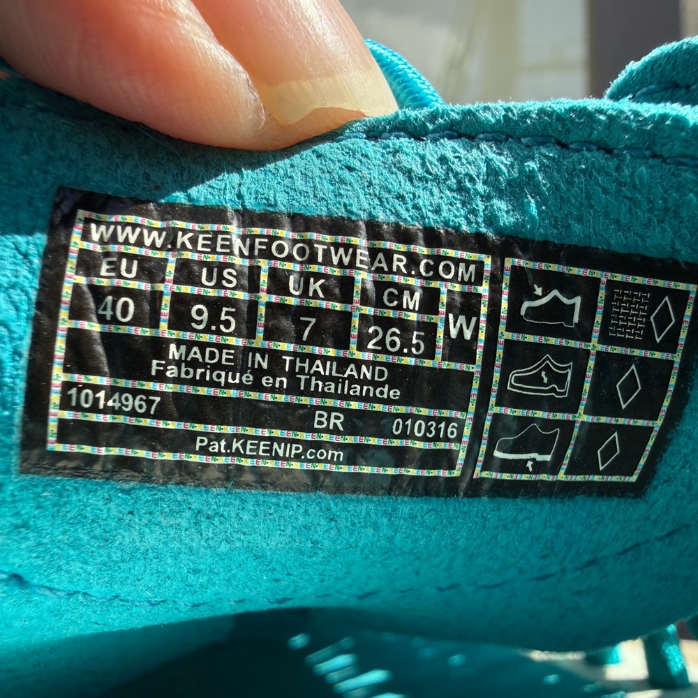KEEN UNEEK Sandals Woman’s 9.5 Teal Two Cord Outdoor Comfort Slip On Casual - Picture 8 of 11